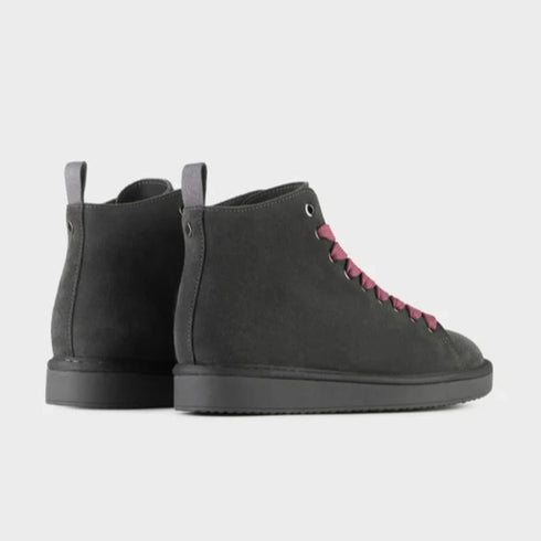 Panchic Stivali Stivaletto Donna in Suede con lacci in contrasto Atracite brown rose A23-PANCHICP01W0070034-2053-36 - Francavilla Moda